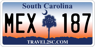 SC license plate MEX187