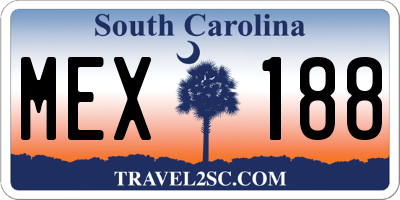 SC license plate MEX188