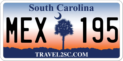 SC license plate MEX195