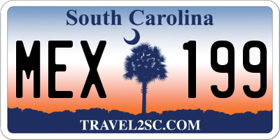 SC license plate MEX199