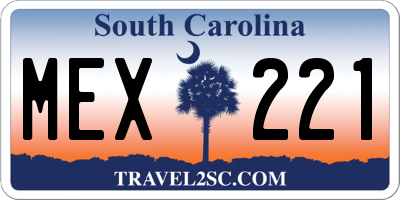 SC license plate MEX221