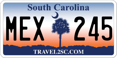 SC license plate MEX245