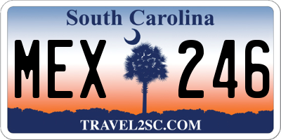 SC license plate MEX246