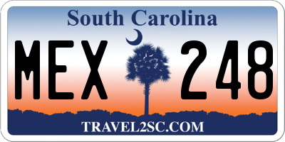 SC license plate MEX248