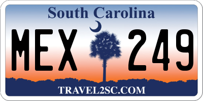 SC license plate MEX249