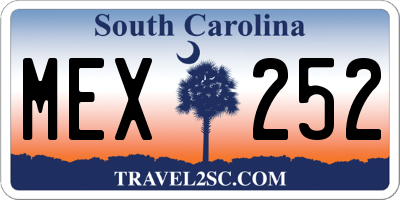 SC license plate MEX252