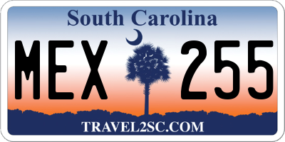 SC license plate MEX255