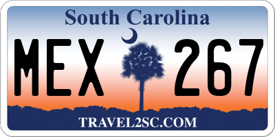 SC license plate MEX267