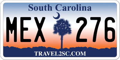 SC license plate MEX276