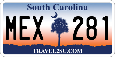 SC license plate MEX281