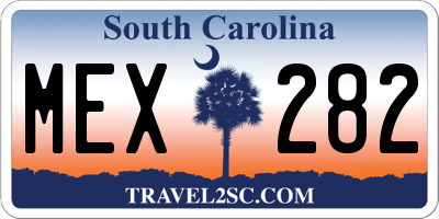 SC license plate MEX282
