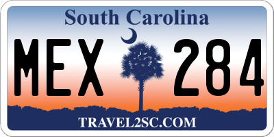 SC license plate MEX284