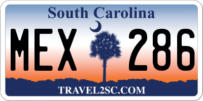 SC license plate MEX286