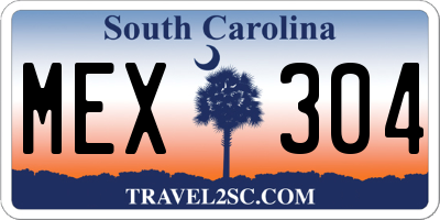 SC license plate MEX304