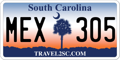 SC license plate MEX305
