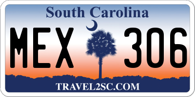 SC license plate MEX306