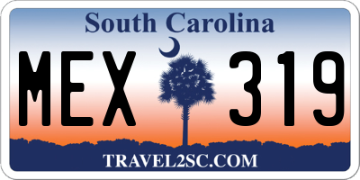 SC license plate MEX319