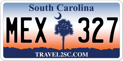 SC license plate MEX327