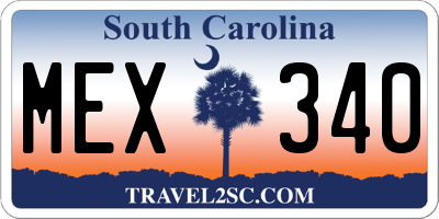 SC license plate MEX340