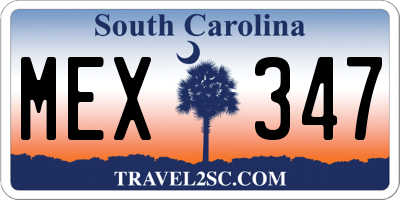 SC license plate MEX347