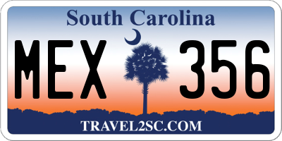 SC license plate MEX356