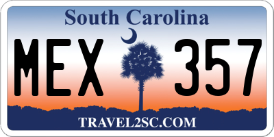 SC license plate MEX357