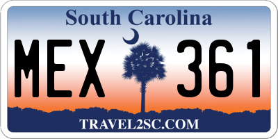 SC license plate MEX361