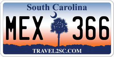 SC license plate MEX366