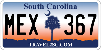 SC license plate MEX367