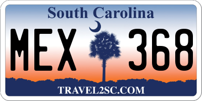 SC license plate MEX368