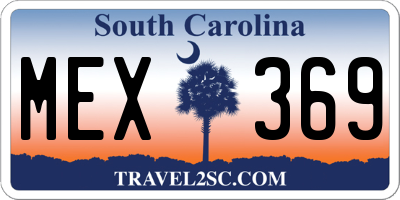 SC license plate MEX369