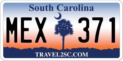 SC license plate MEX371