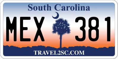 SC license plate MEX381