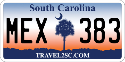 SC license plate MEX383