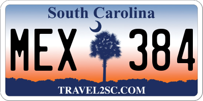 SC license plate MEX384