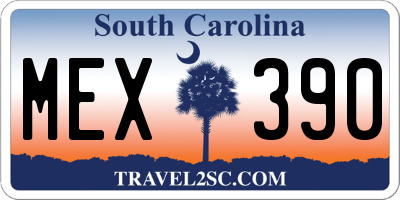 SC license plate MEX390