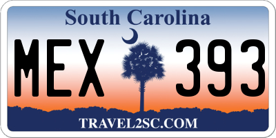 SC license plate MEX393