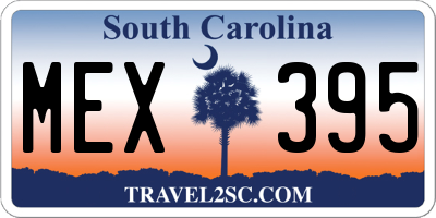 SC license plate MEX395