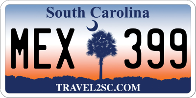 SC license plate MEX399