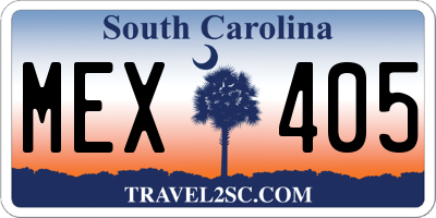 SC license plate MEX405