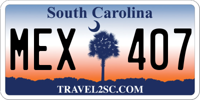 SC license plate MEX407