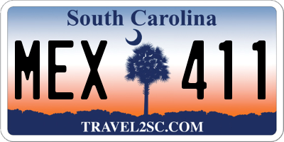 SC license plate MEX411