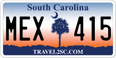 SC license plate MEX415