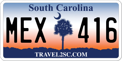 SC license plate MEX416