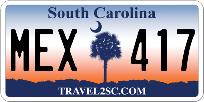 SC license plate MEX417