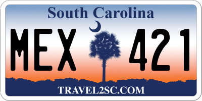 SC license plate MEX421