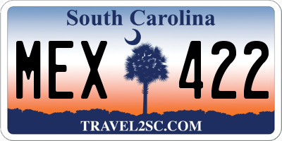 SC license plate MEX422