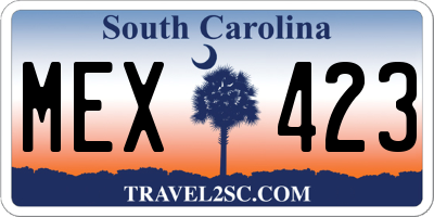 SC license plate MEX423