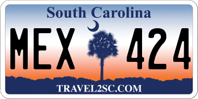 SC license plate MEX424