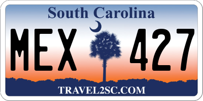 SC license plate MEX427